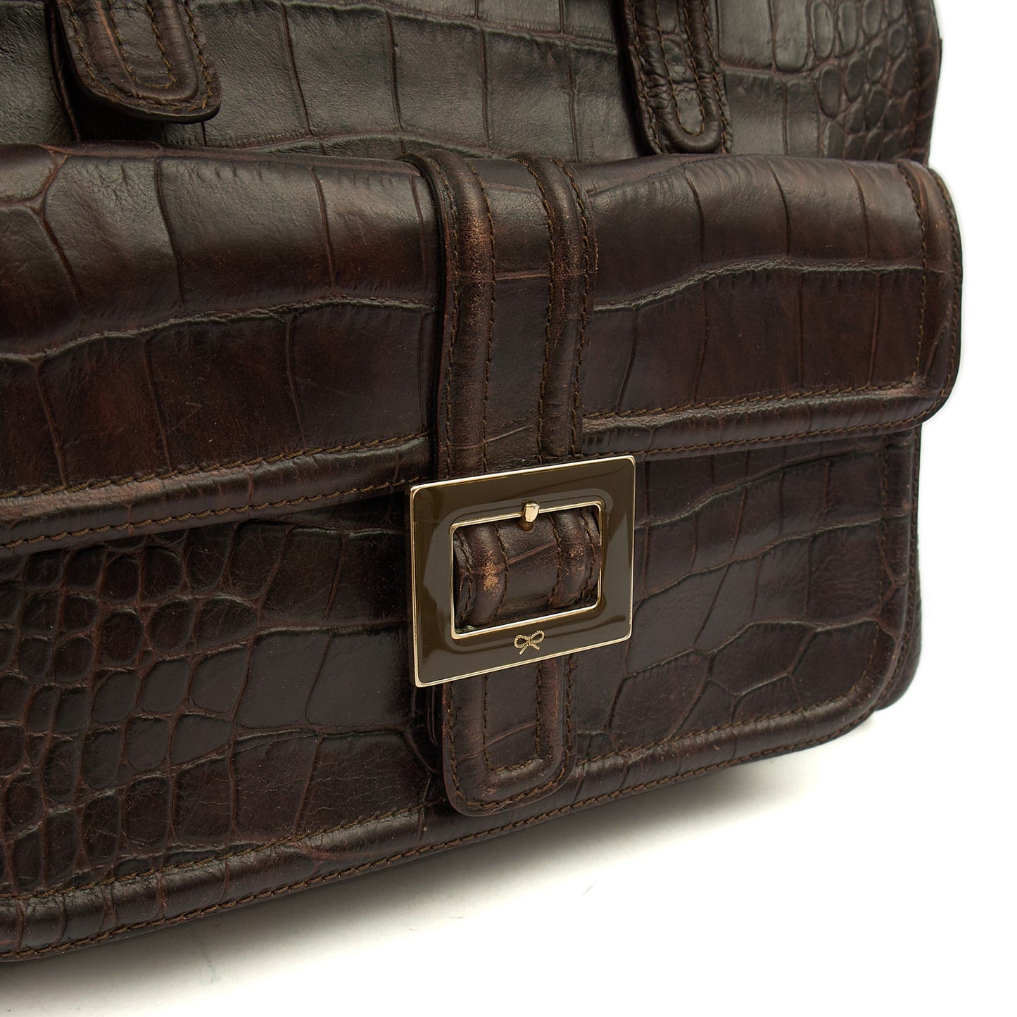 Anya Hindmarch Shoulder Bag Shoulder Bag in Brown, Exotic Effect Leather — Alternate View 8