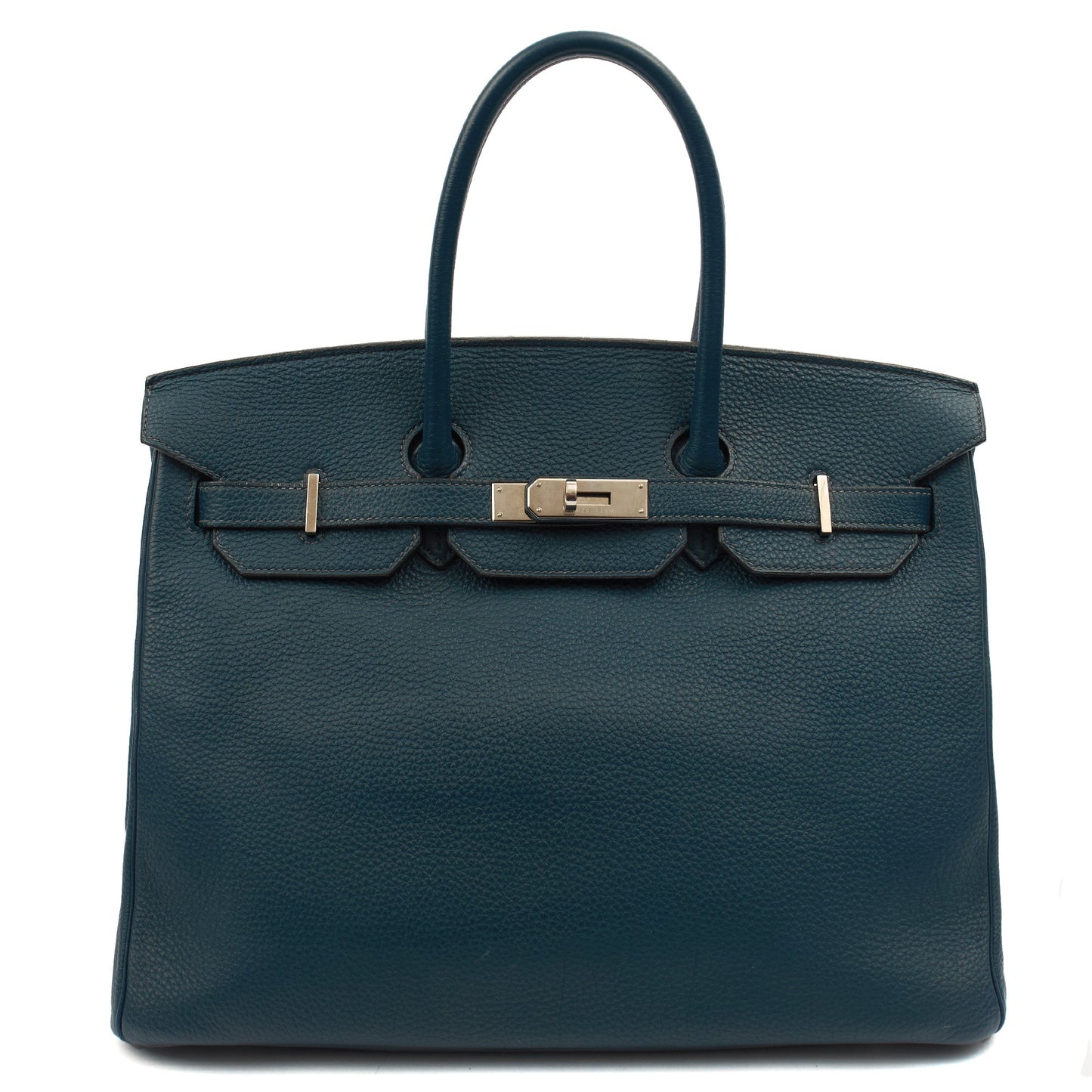 Hermes Top Handle Birkin 35 in Bleu De Prussee, Togo Leather — Alternate View 12