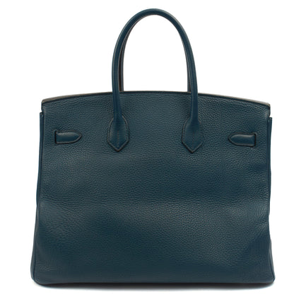 Hermes Top Handle Birkin 35 in Bleu De Prussee, Togo Leather — Alternate View 25