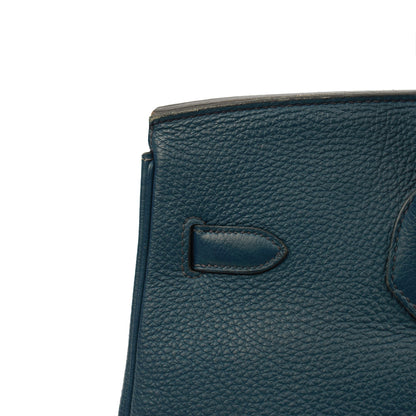 Hermes Top Handle Birkin 35 in Bleu De Prussee, Togo Leather — Alternate View 31