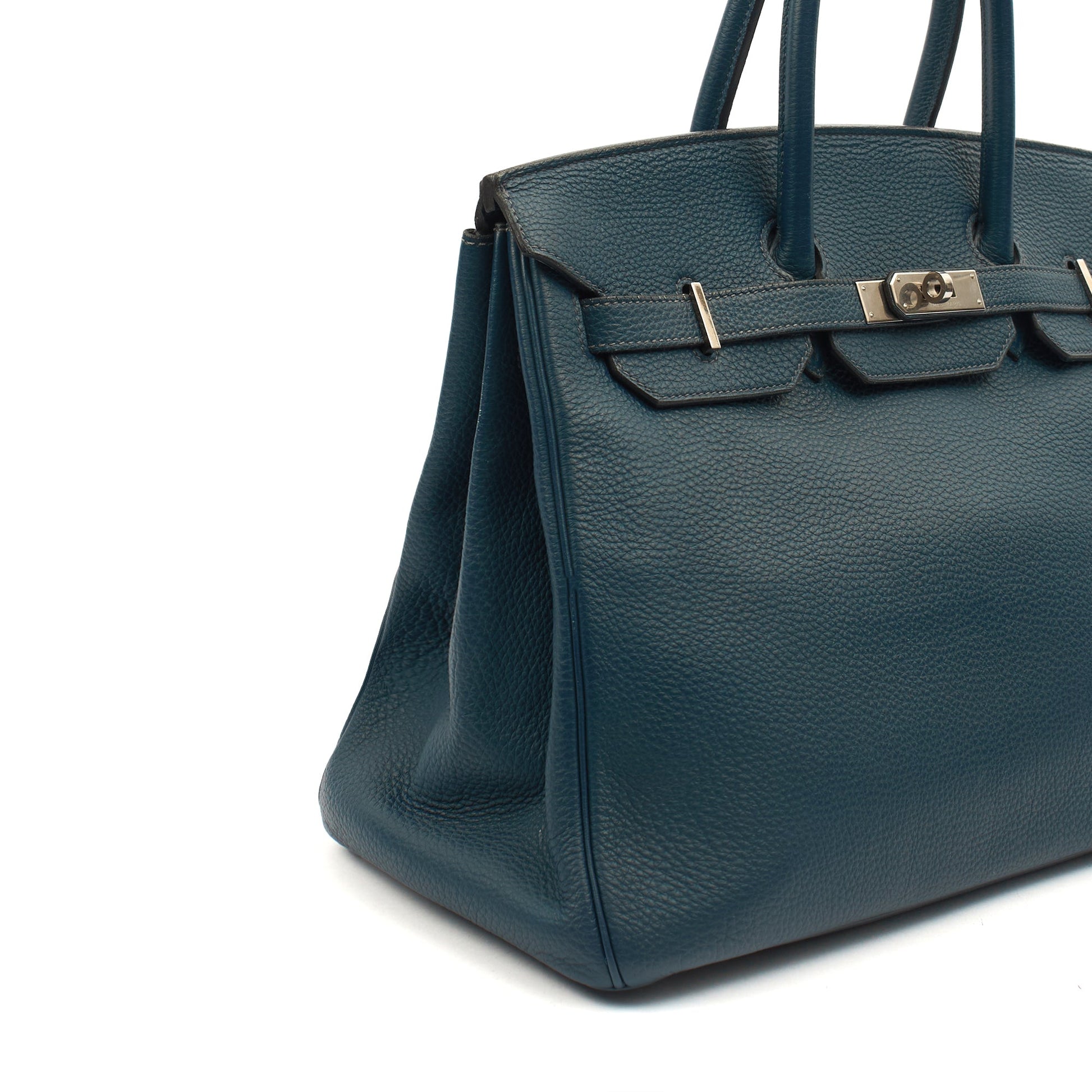 Hermes Top Handle Birkin 35 in Bleu De Prussee, Togo Leather — Alternate View 7
