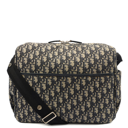 Christian Dior Baby Change Bag in Blue, Dior Oblique Embroidery — Back View