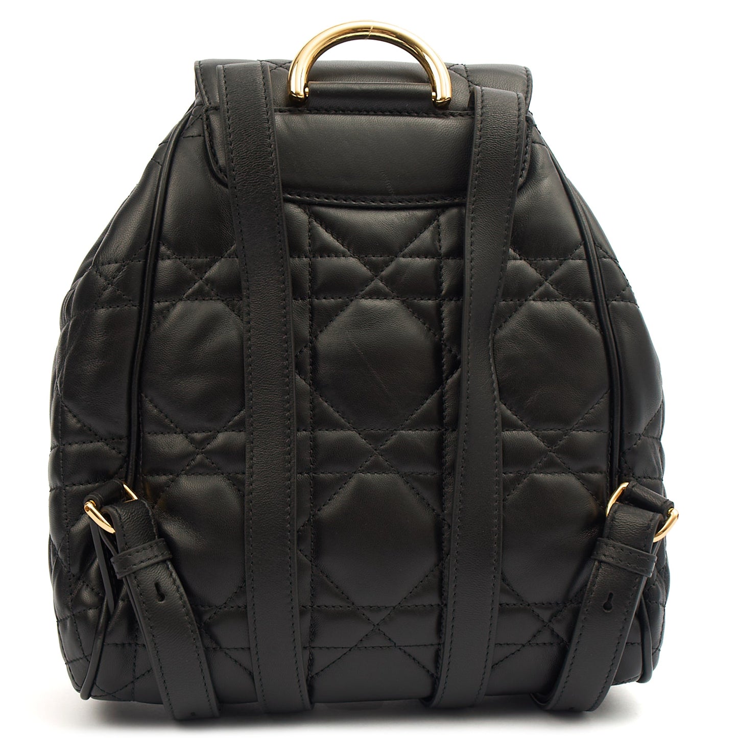 Christian Dior Backpack Caro Backpack in Black, Cannage Quilted Lambskin — Alternate View 17