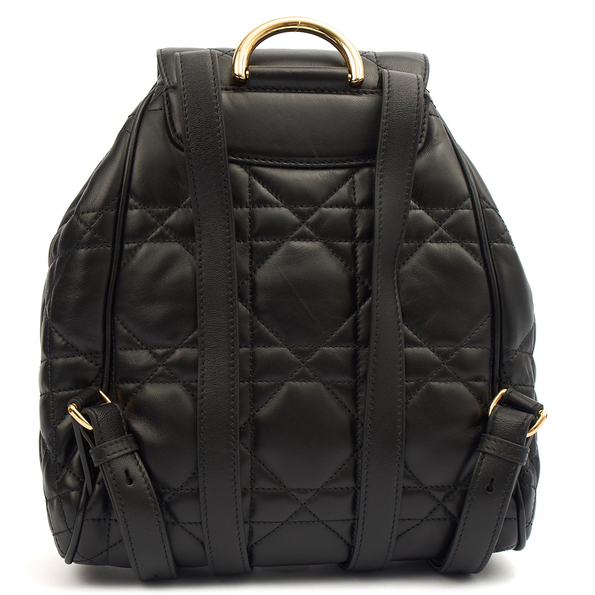 Christian Dior Backpack Caro Backpack in Black, Cannage Quilted Lambskin — Alternate View 17