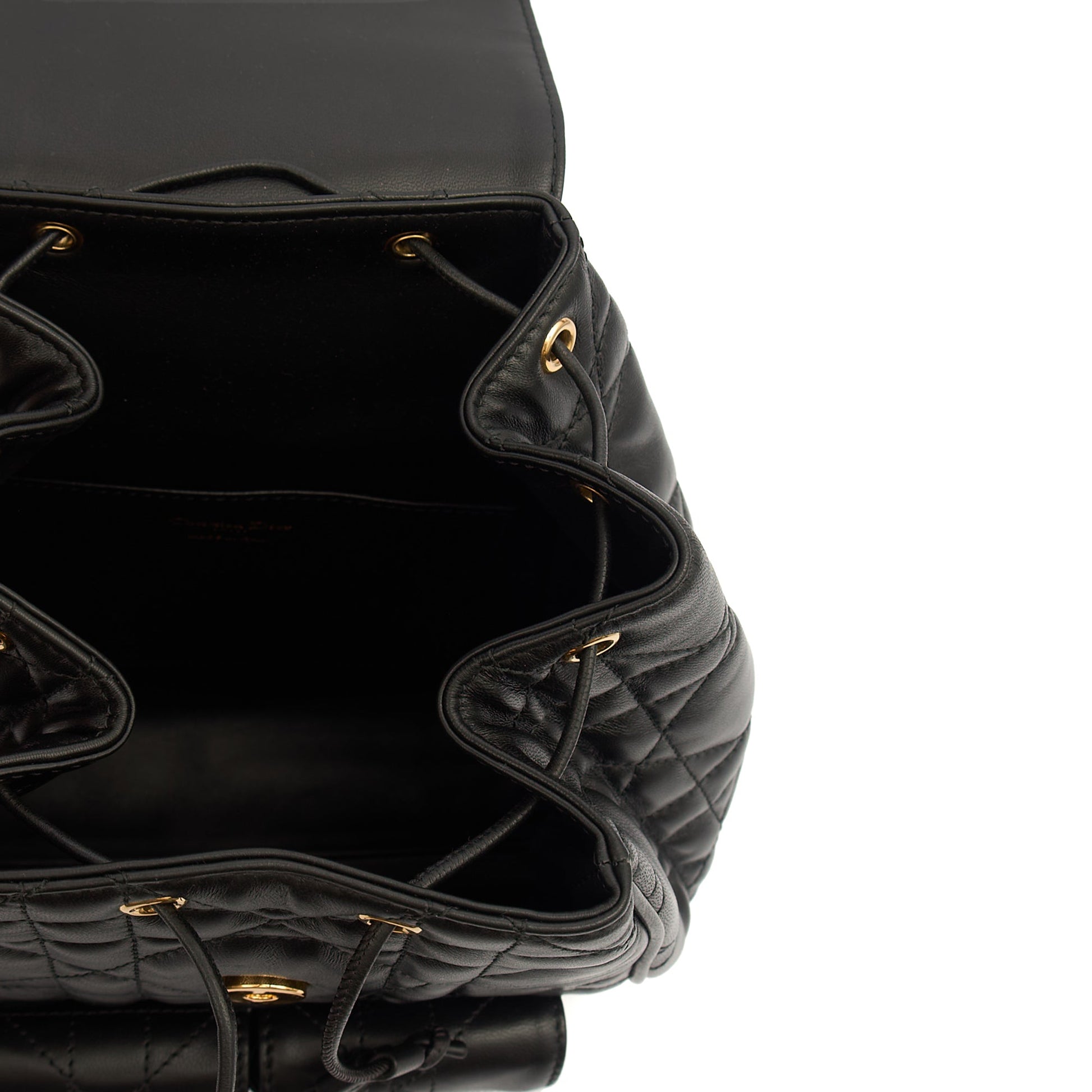 Christian Dior Backpack Caro Backpack in Black, Cannage Quilted Lambskin — Alternate View 18