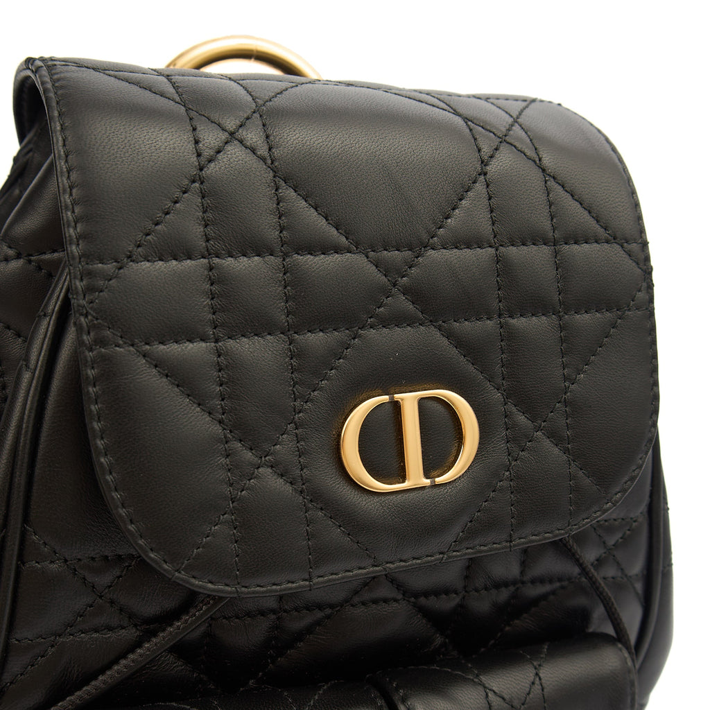 Christian Dior Backpack Caro Backpack in Black, Cannage Quilted Lambskin — Alternate View 13
