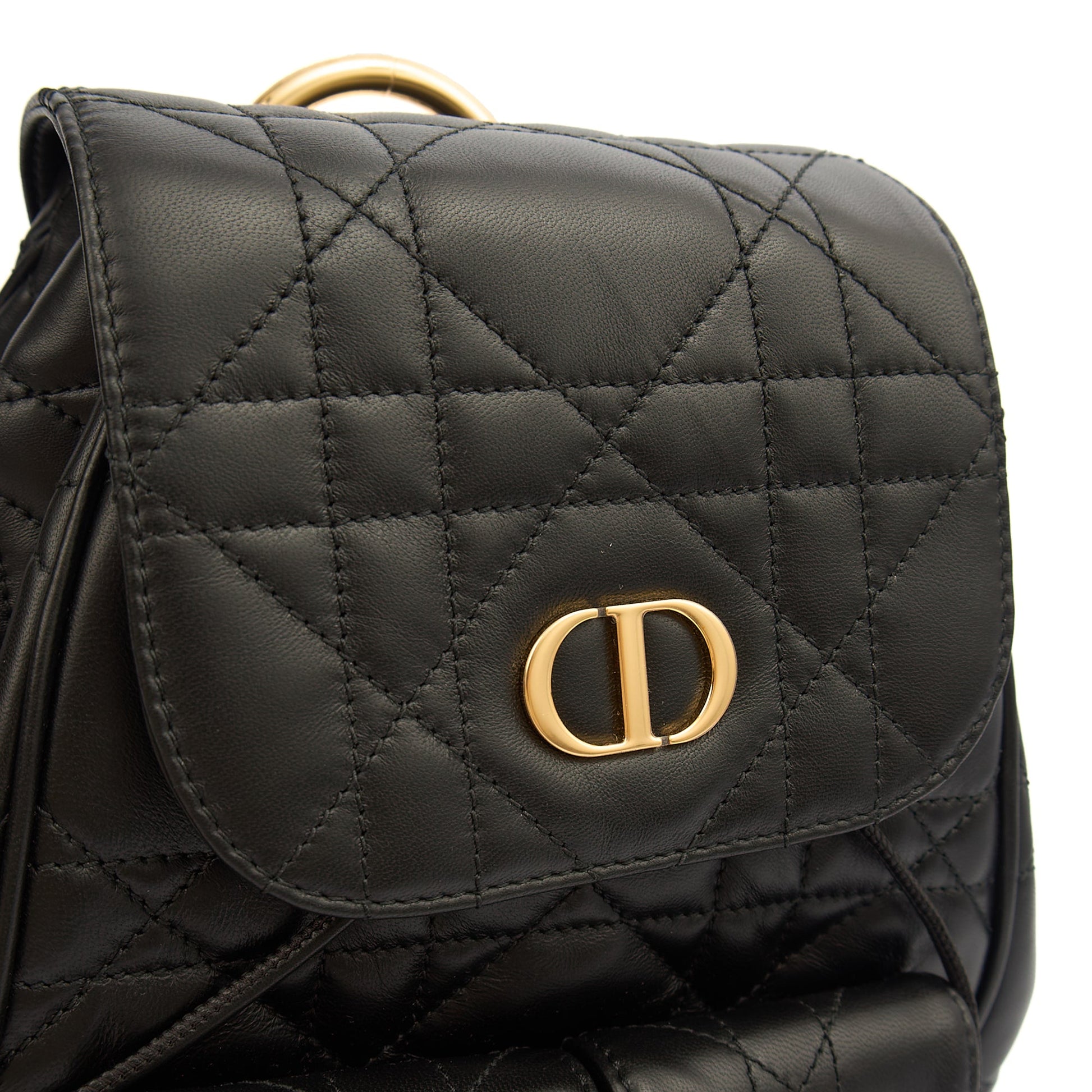 Christian Dior Backpack Caro Backpack in Black, Cannage Quilted Lambskin — Alternate View 20