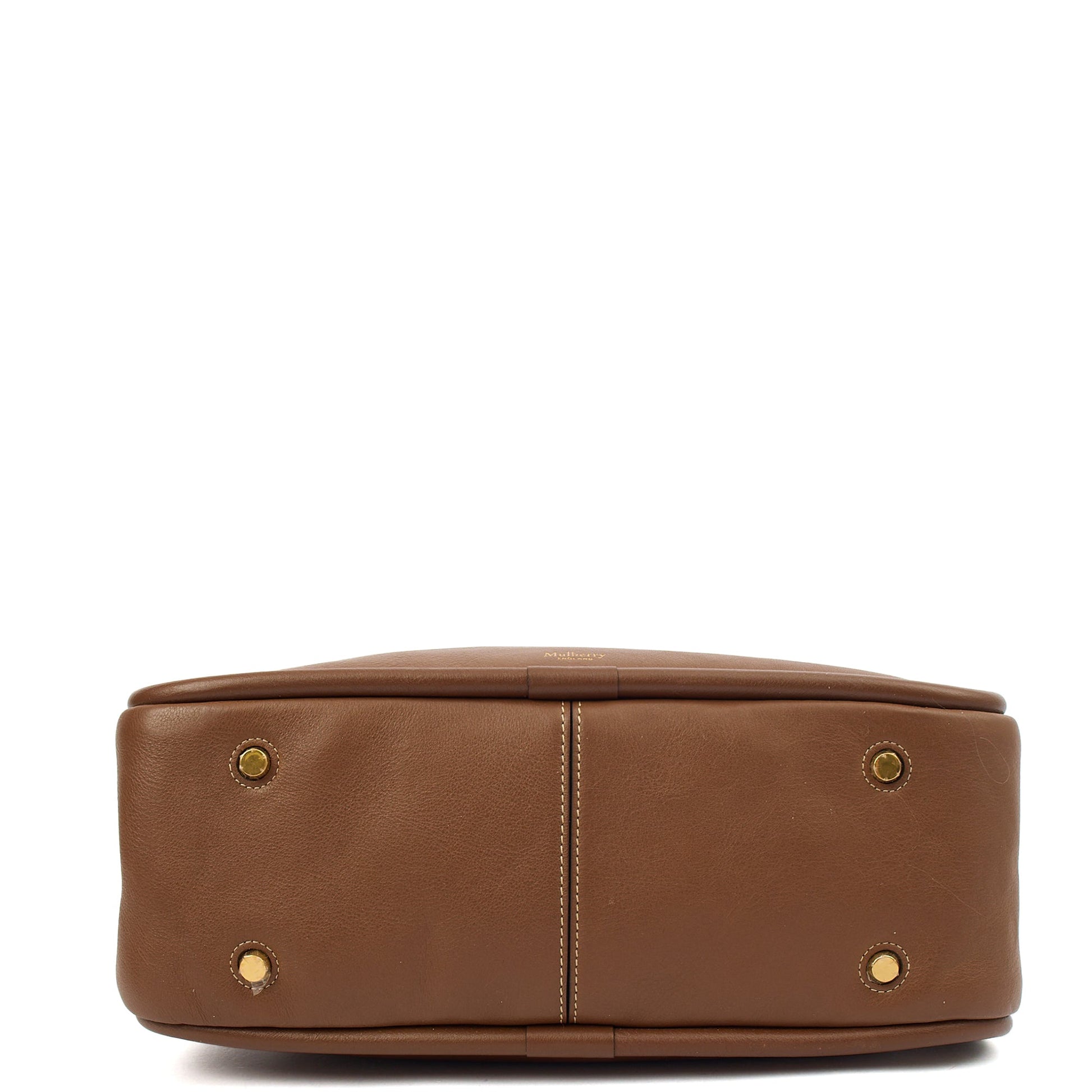 Mulberry Top Handle Leighton in Brown, Calfskin Leather — Detail View