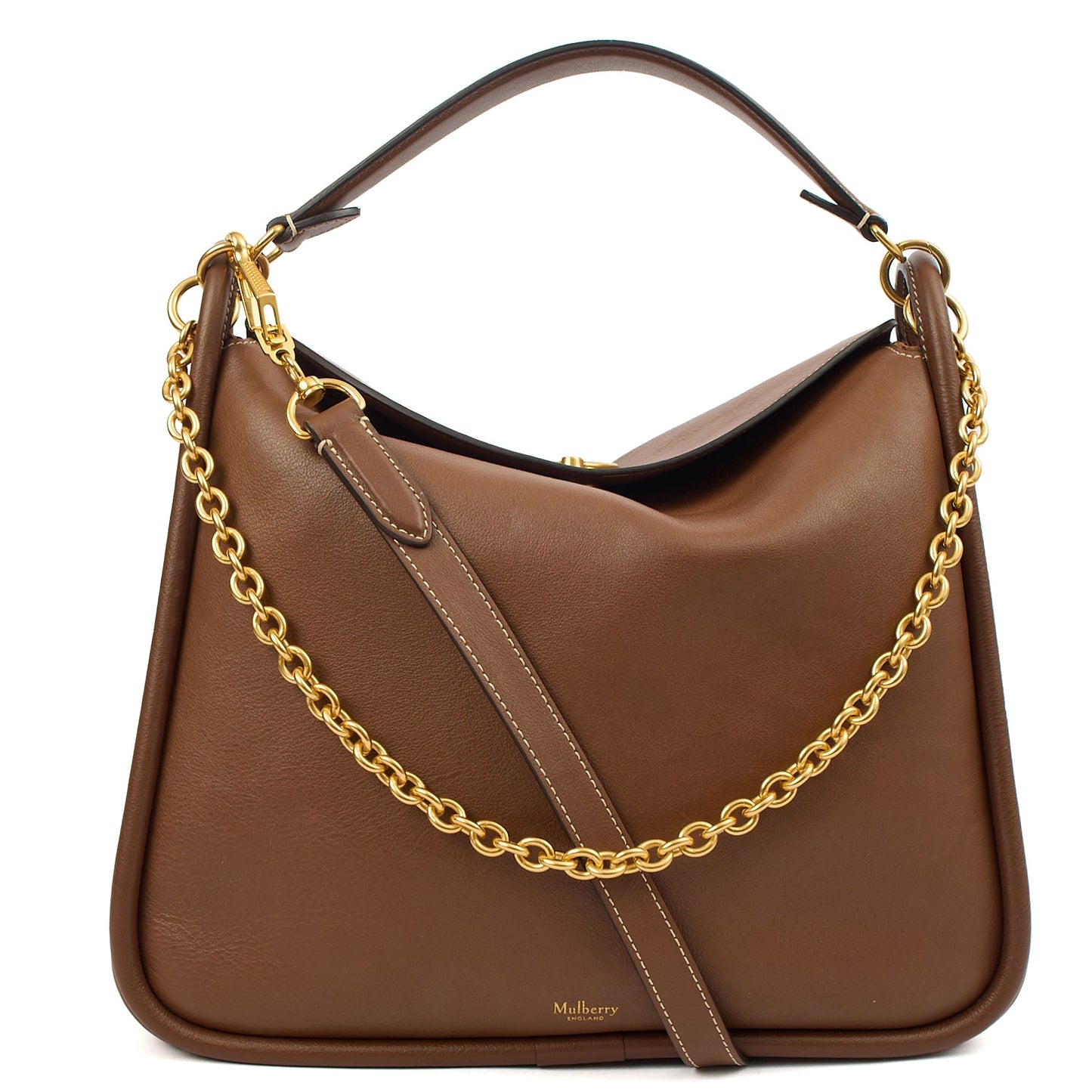 Mulberry Top Handle Leighton in Brown, Calfskin Leather — Front View