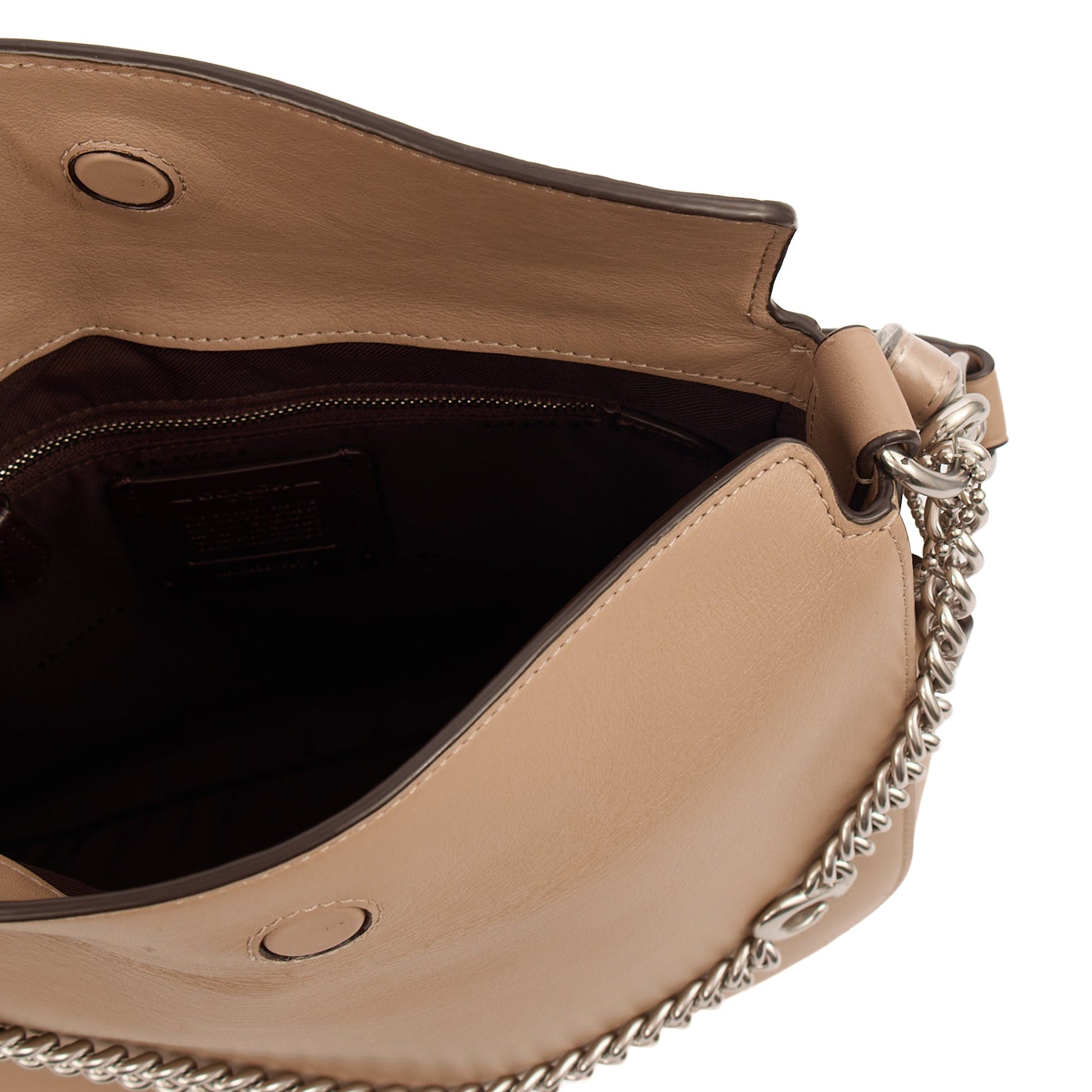 Coach Cross Body Tabby Chain Bag in Brown, Leather — Lifestyle View