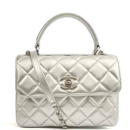 Chanel Top Handle Trendy CC in Metallic, Leather — Front View