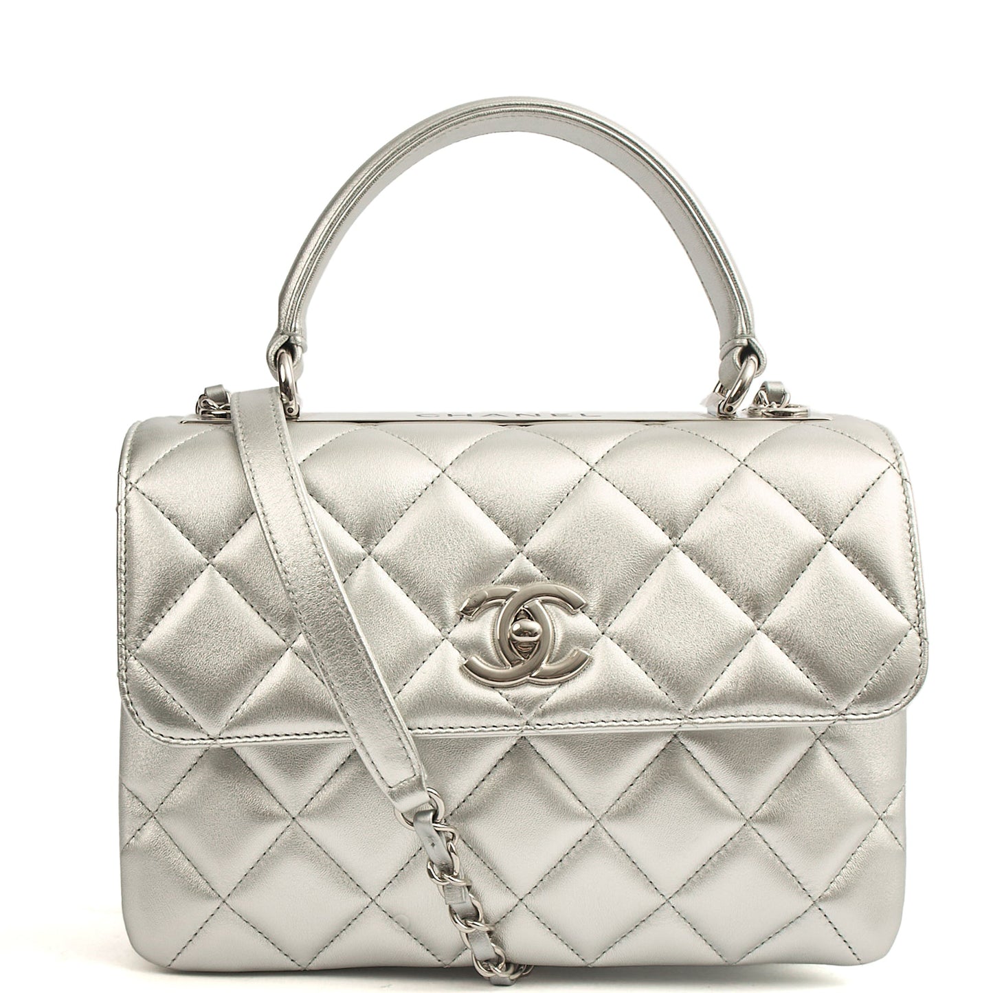 Chanel Top Handle Trendy CC in Metallic, Leather — Alternate View 23
