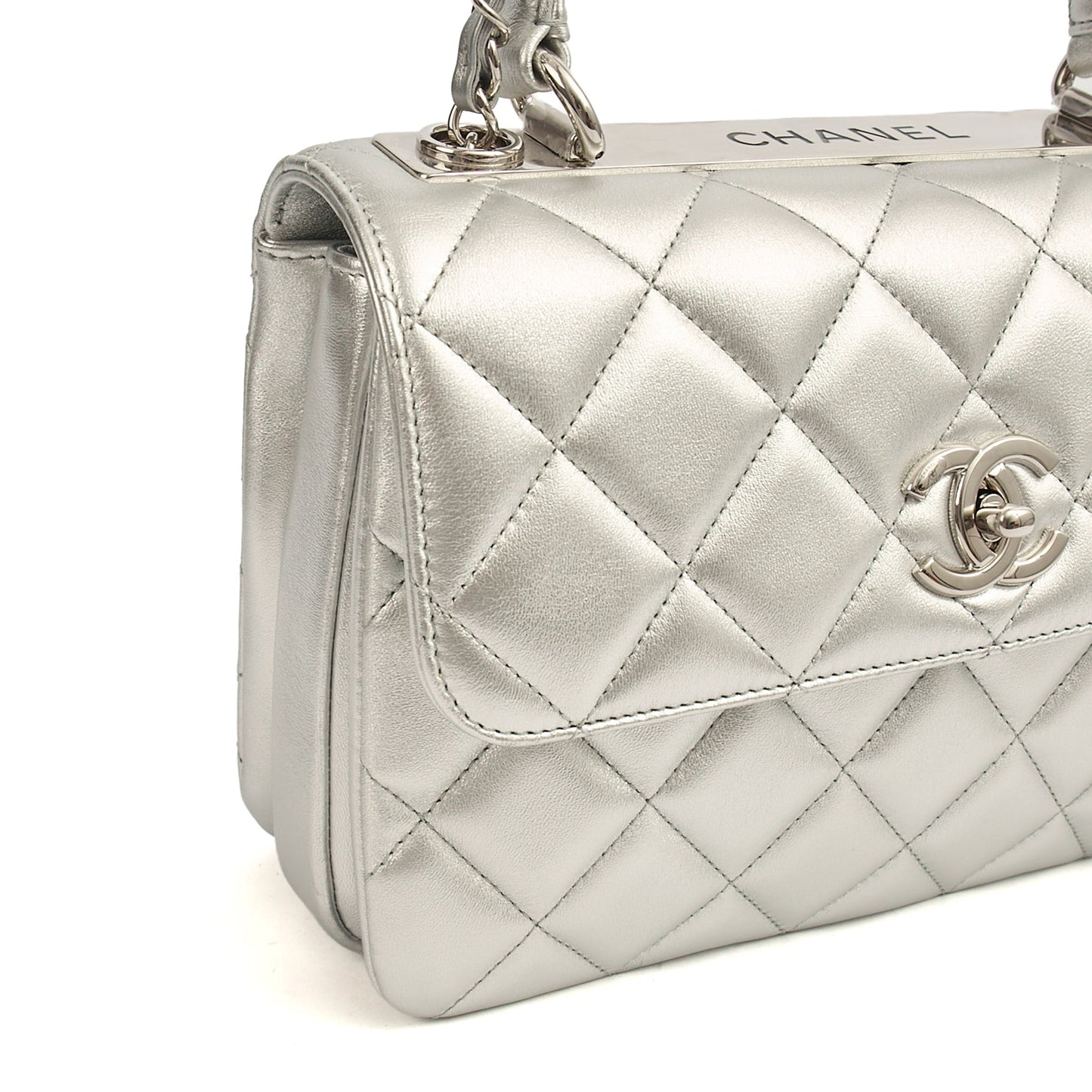 Chanel Top Handle Trendy CC in Metallic, Leather — Alternate View 8