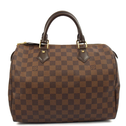 Louis Vuitton Tote Speedy 30 in Damier Ebene, Canvas — Back View