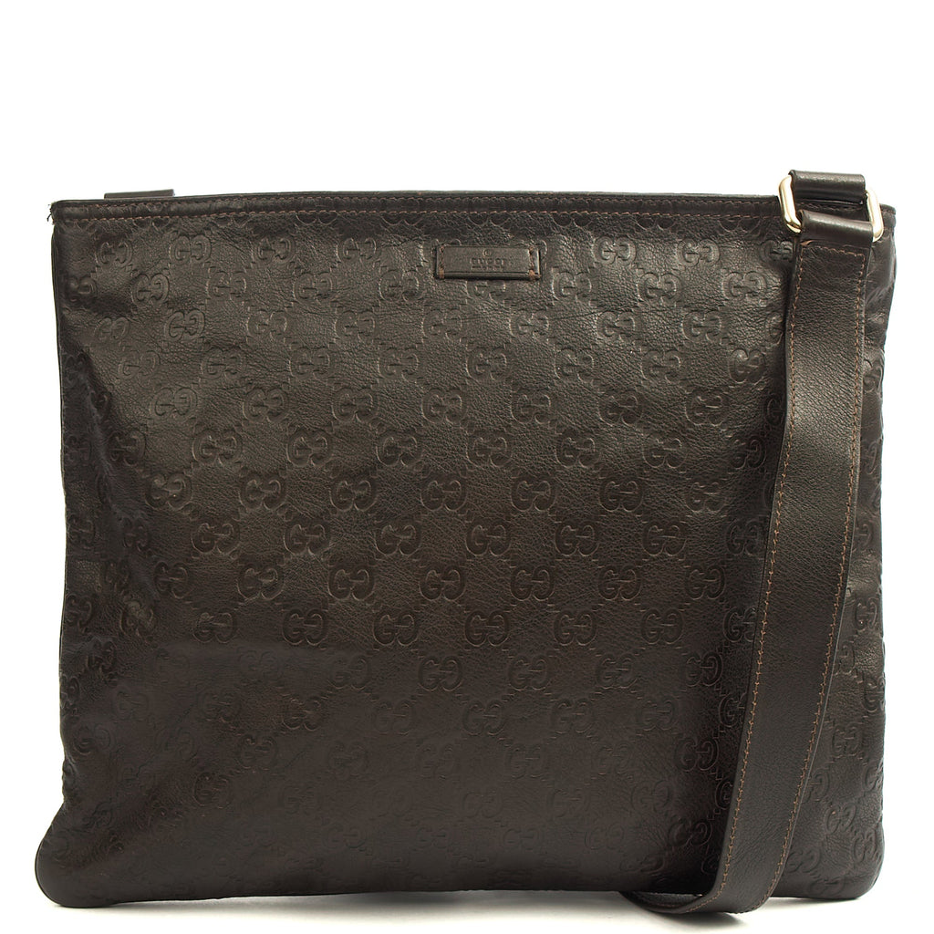 Gucci Cross Body Messenger in Brown, Leather — Front View