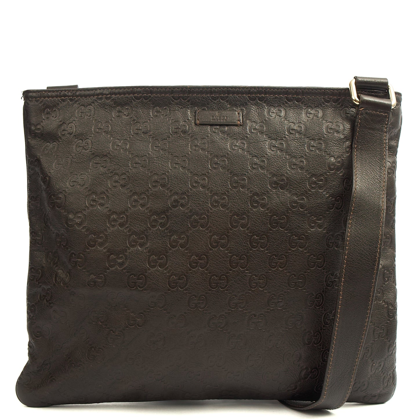 Gucci Cross Body Messenger in Brown, Leather — Front View