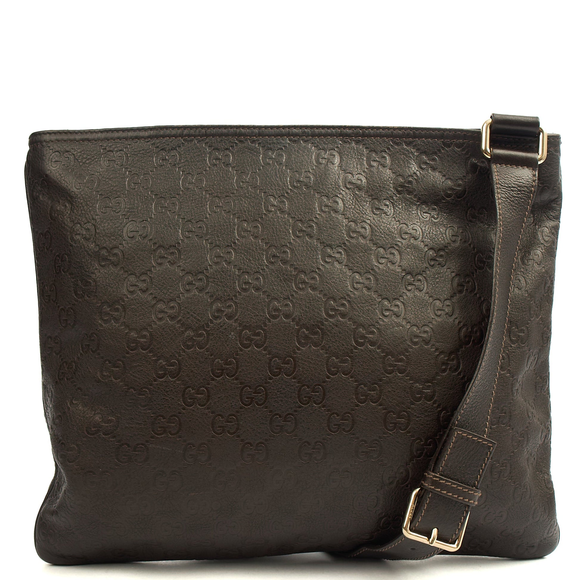 Gucci Cross Body Messenger in Brown, Leather — Top View