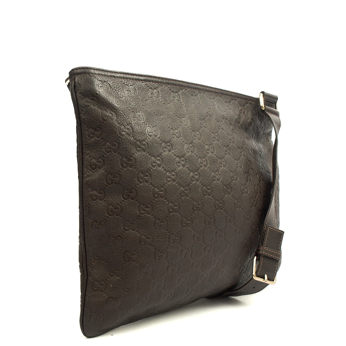 Gucci Cross Body Messenger in Brown, Leather — Back View