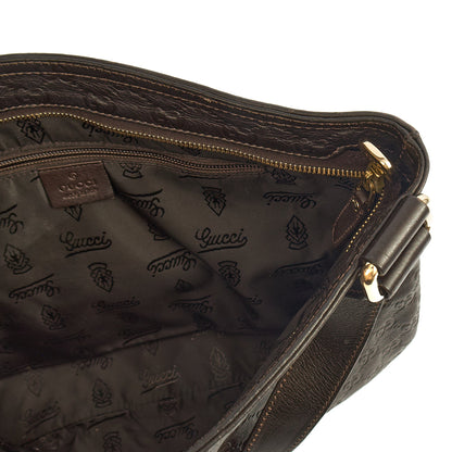 Gucci Cross Body Messenger in Brown, Leather — Lifestyle View