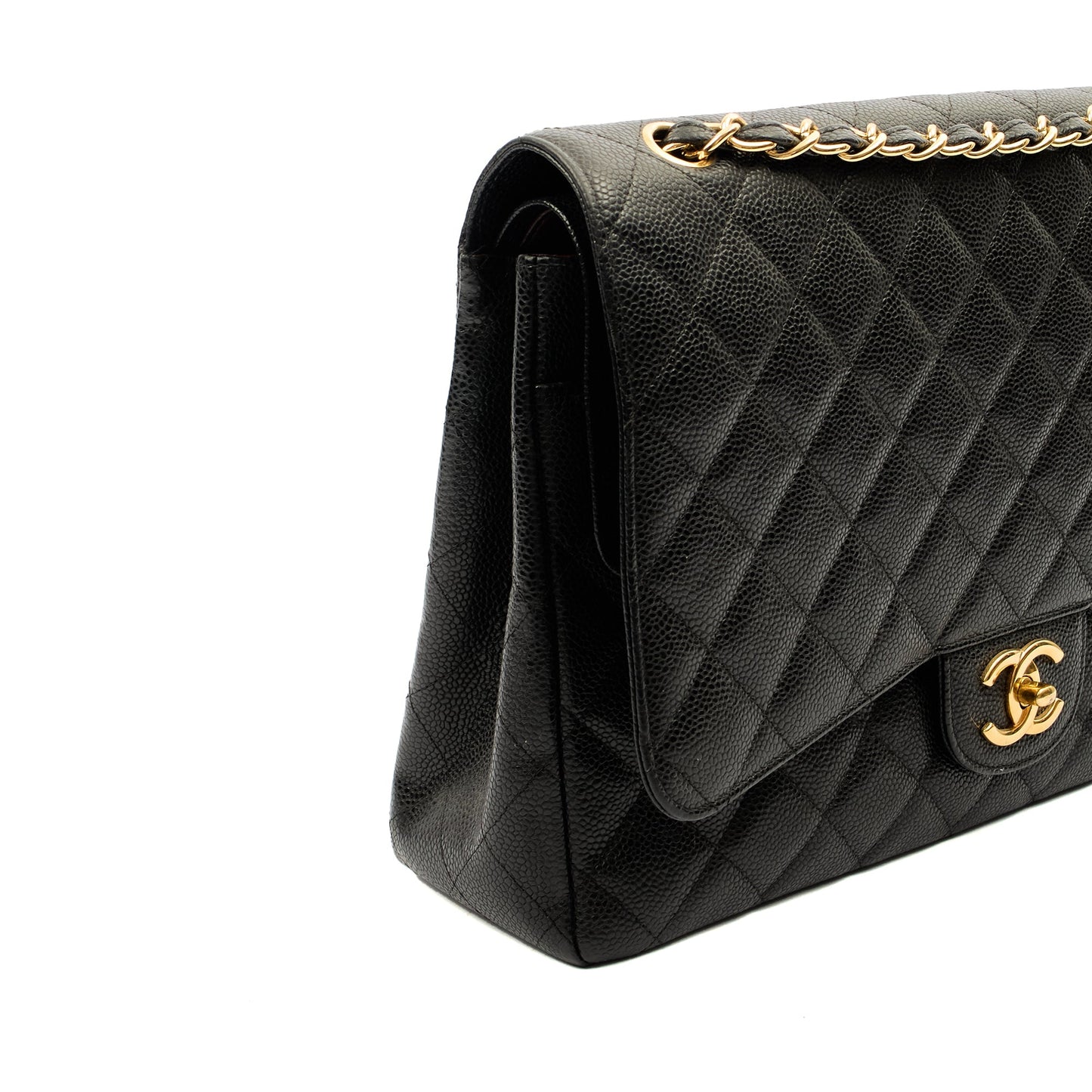 Chanel Classic - Maxi in Black, Caviar Leather — Alternate View 16