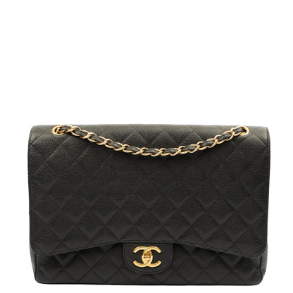Chanel Classic - Maxi in Black, Caviar Leather — Front View