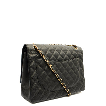 Chanel Classic - Maxi in Black, Caviar Leather — Back View