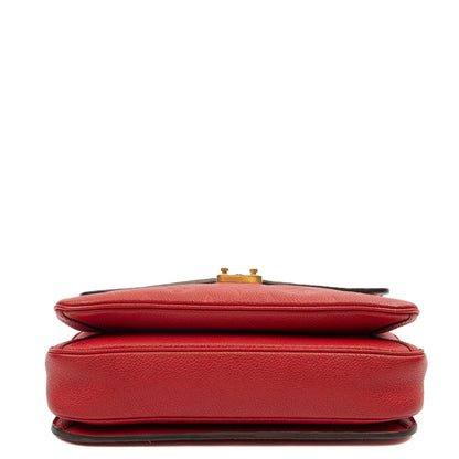 Louis Vuitton Cross Body Pochette Metis in Red, Empreinte Leather — Top View