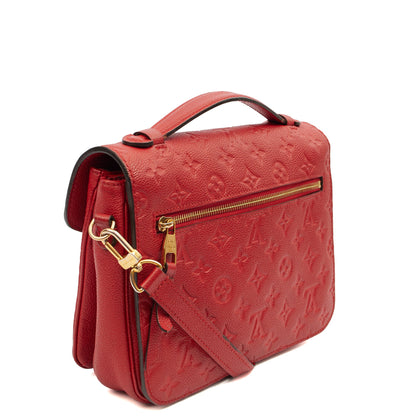 Louis Vuitton Cross Body Pochette Metis in Red, Empreinte Leather — Side View