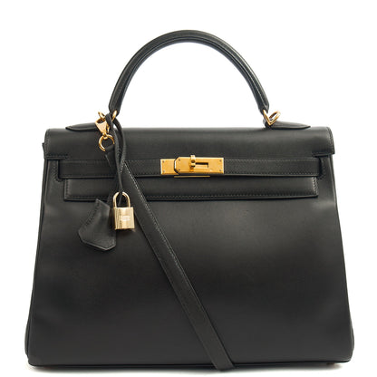 Hermes Kelly 32 in Black, Swift Leather — Alternate View 14