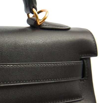 Hermes Kelly 32 in Black, Swift Leather — Alternate View 21