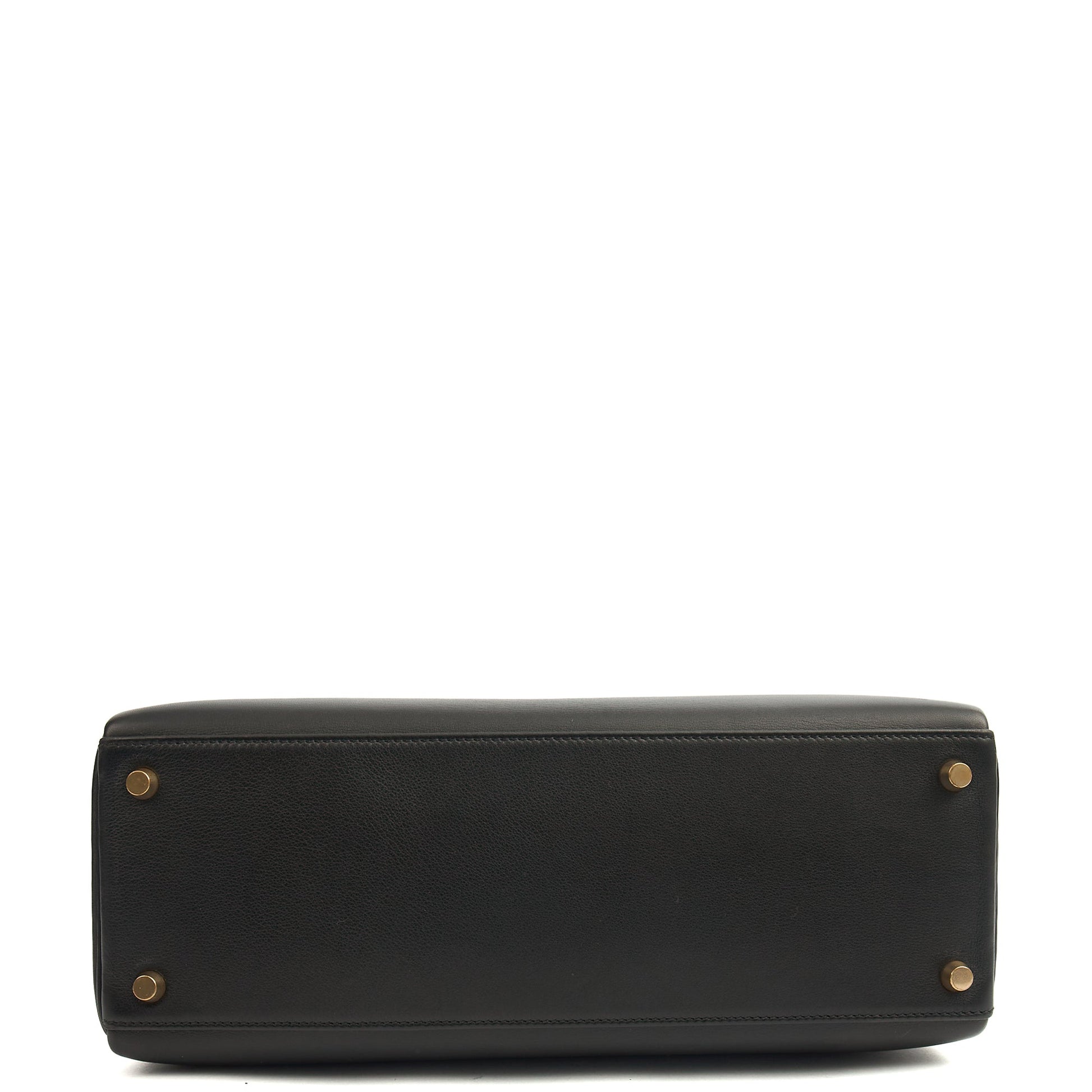 Hermes Kelly 32 in Black, Swift Leather — Top View