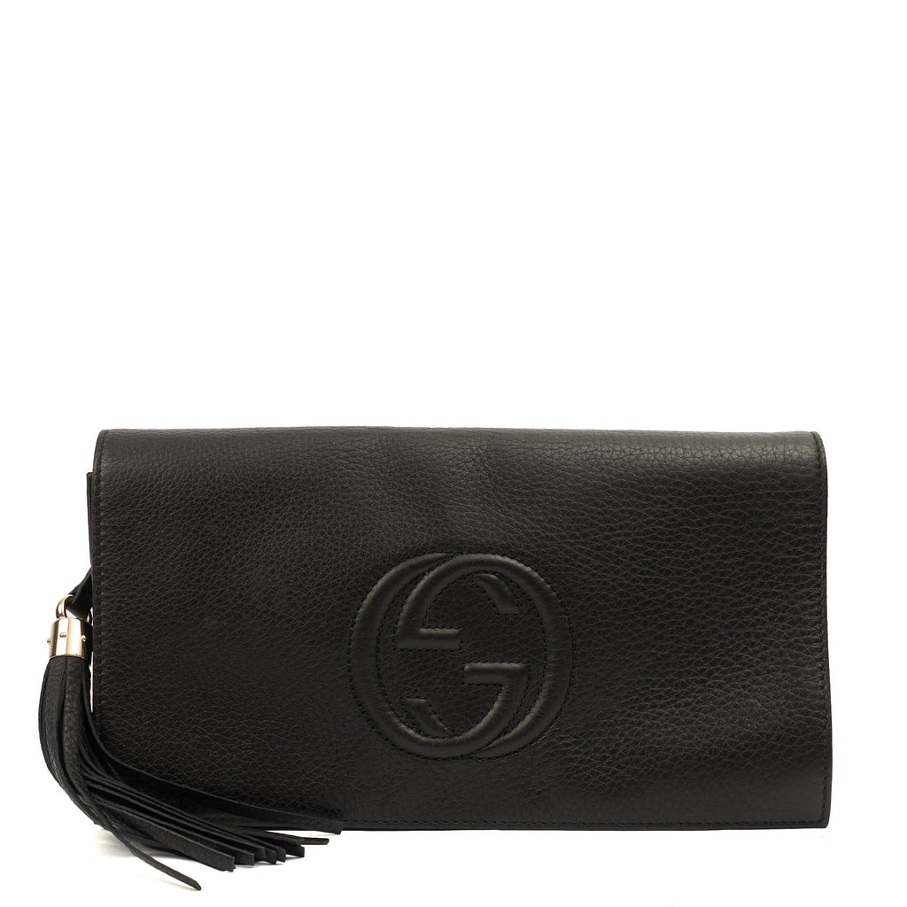 Gucci Clutch Soho Clutch in Black, Leather — Front View