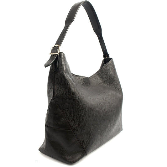 Aspinal of London Tote Hobo in Black, Leather — Side View