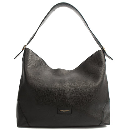Aspinal of London Tote Hobo in Black, Leather — Front View