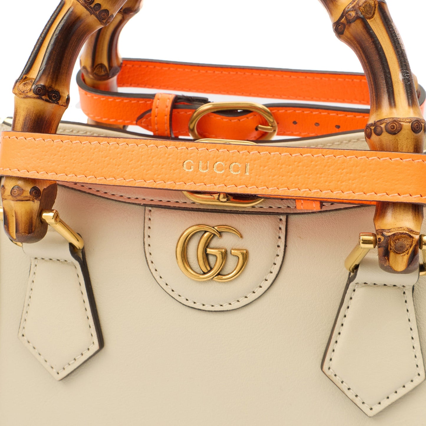 Gucci Mini Bag Diana - Mini in Neutral, Leather — Detail View