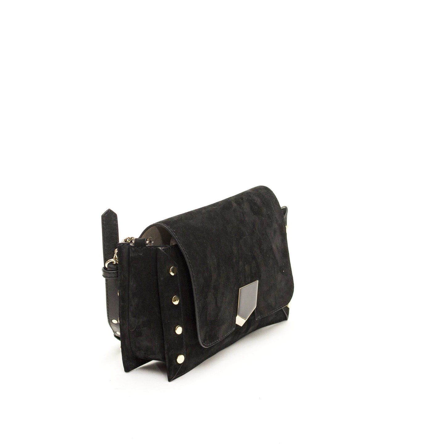 Jimmy Choo Cross Body Lockett  in Black, Suede — Side View