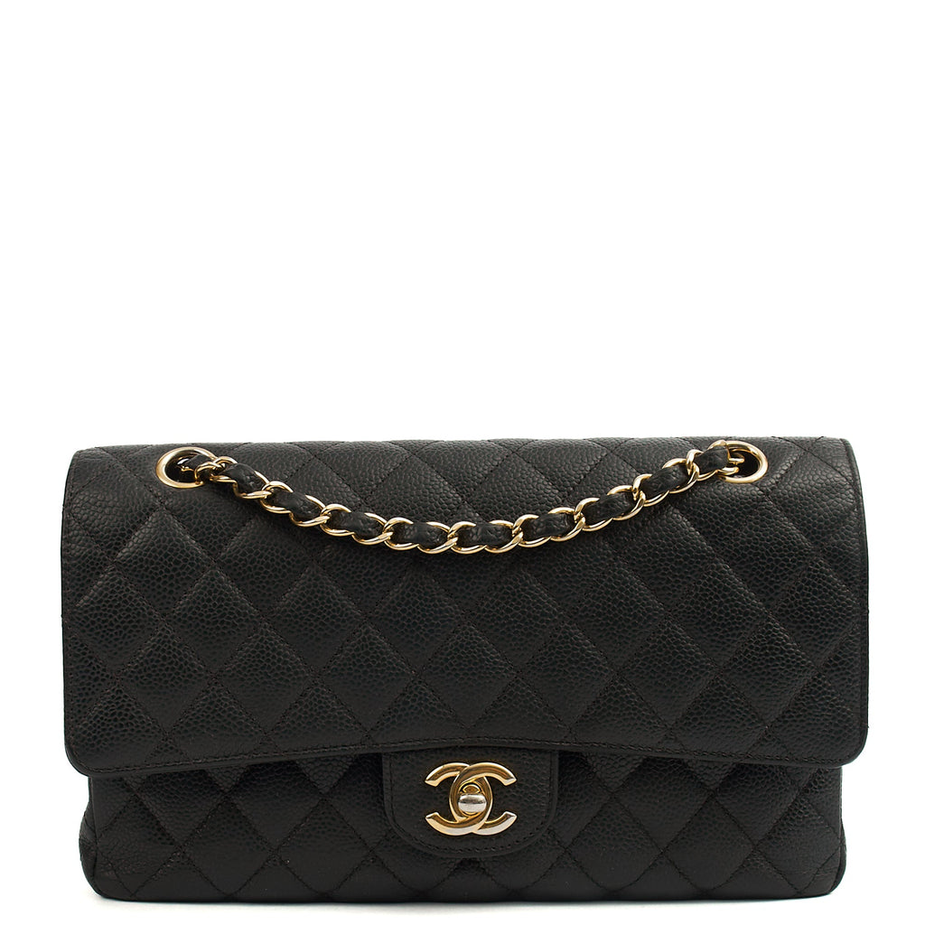 Chanel Shoulder Bag Classic Double Flap - Medium in Black, Caviar Leather — Alternate View 13