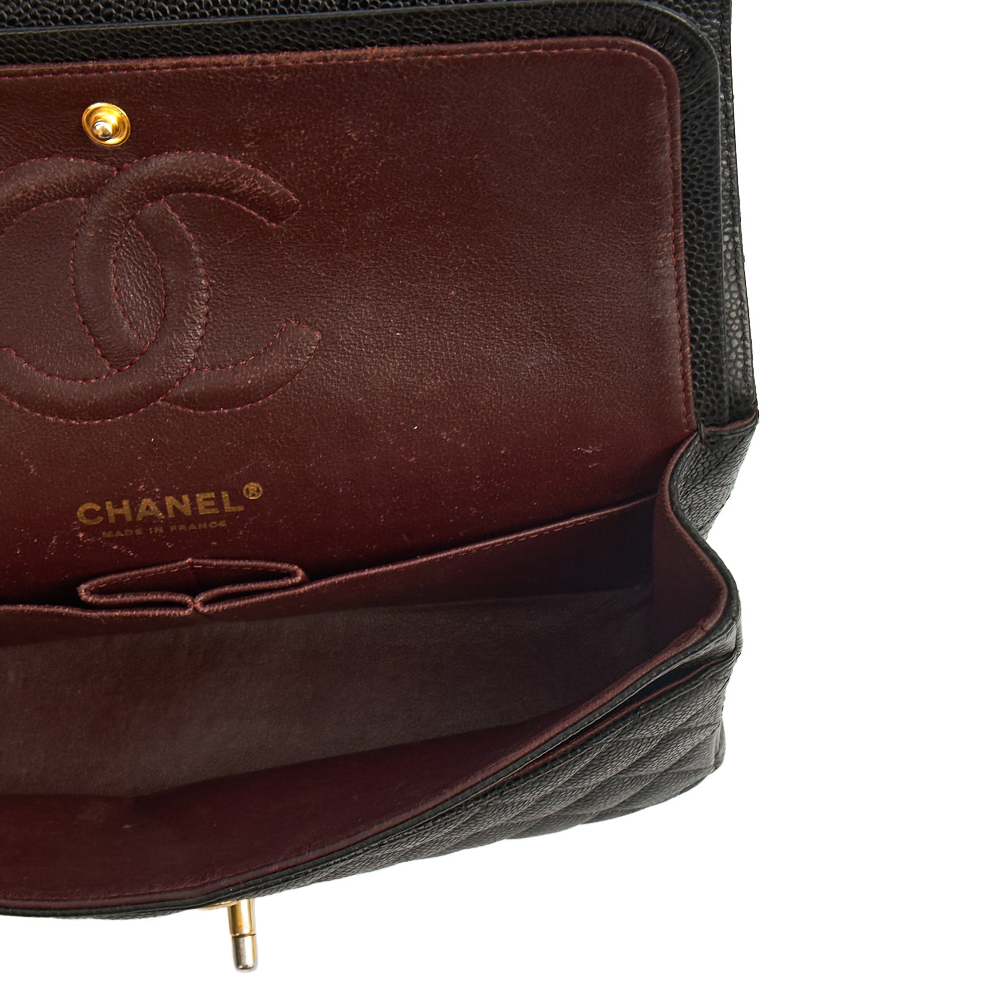 Chanel Shoulder Bag Classic Double Flap - Medium in Black, Caviar Leather — Alternate View 12