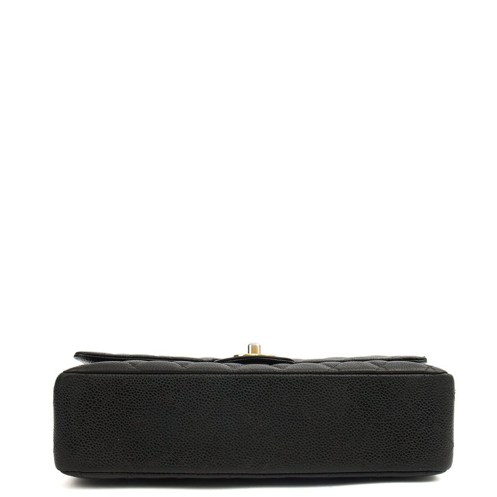 Chanel Shoulder Bag Classic Double Flap - Medium in Black, Caviar Leather — Alternate View 17