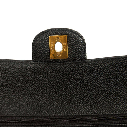 Chanel Shoulder Bag Classic Double Flap - Medium in Black, Caviar Leather — Alternate View 10