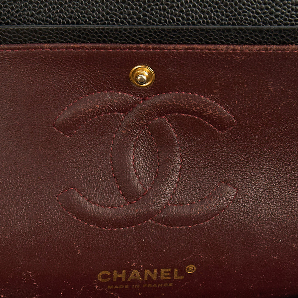 Chanel Shoulder Bag Classic Double Flap - Medium in Black, Caviar Leather — Alternate View 11