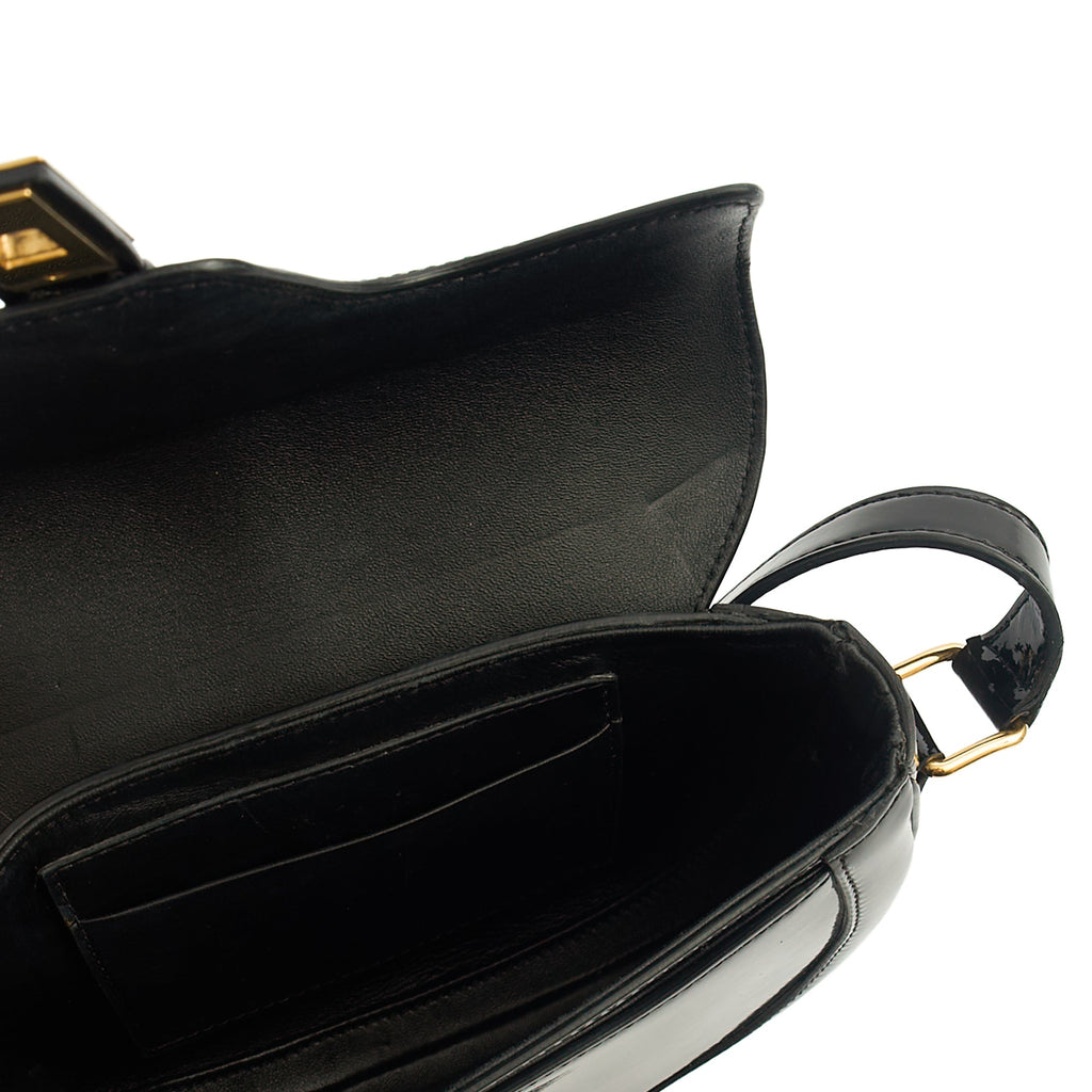 Celine Cross Body 16 bag - Small in Black, Patent Leather — Detail View