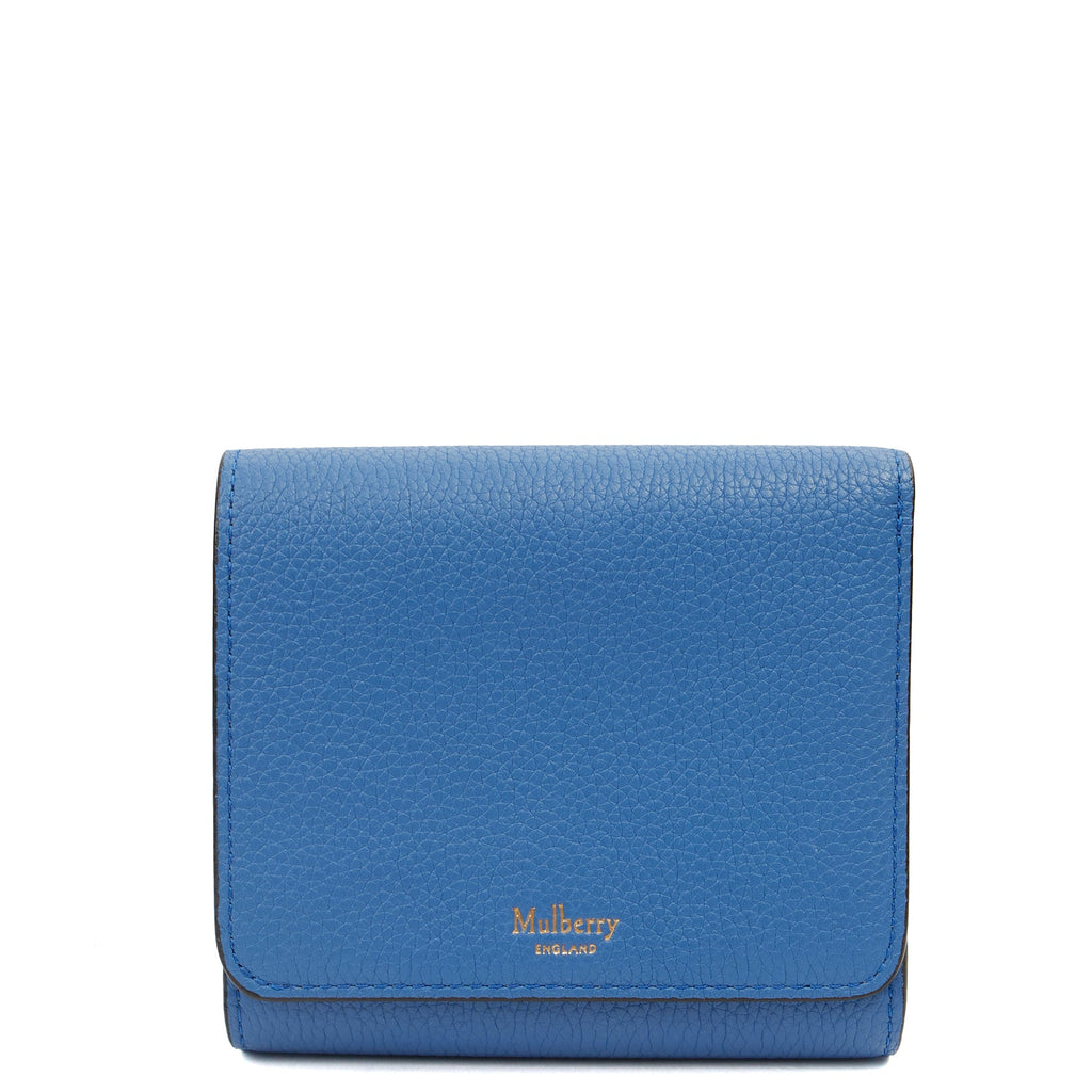 Mulberry Wallet Wallet in Blue, Calfskin Leather — Front View