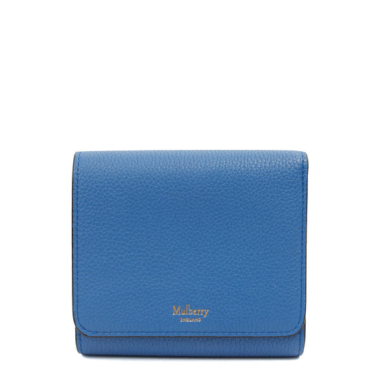 Mulberry Wallet Wallet in Blue, Calfskin Leather — Front View