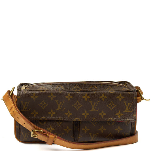 Louis Vuitton Cross Body Vivacite Bag in Monogram, Leather — Front View