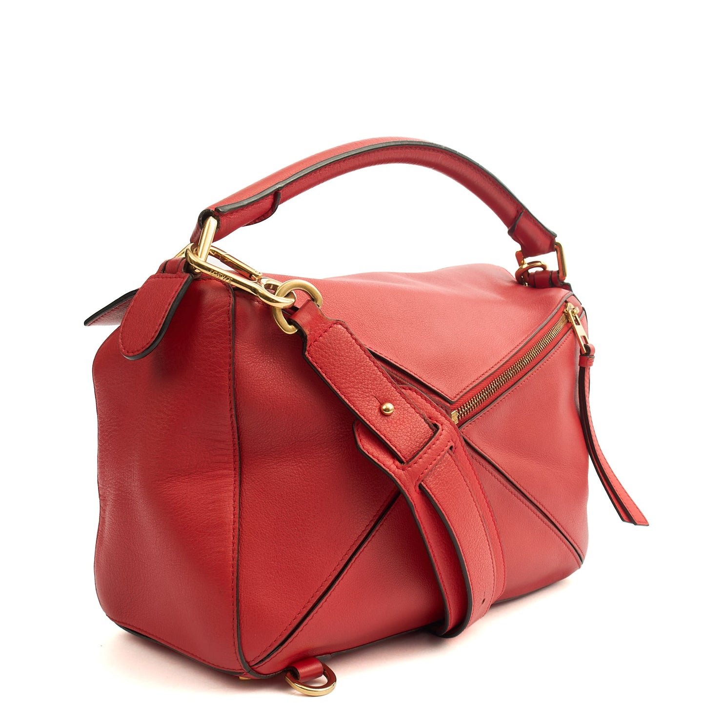 Loewe Cross Body Puzzle - Medium in Red, Leather — Side View