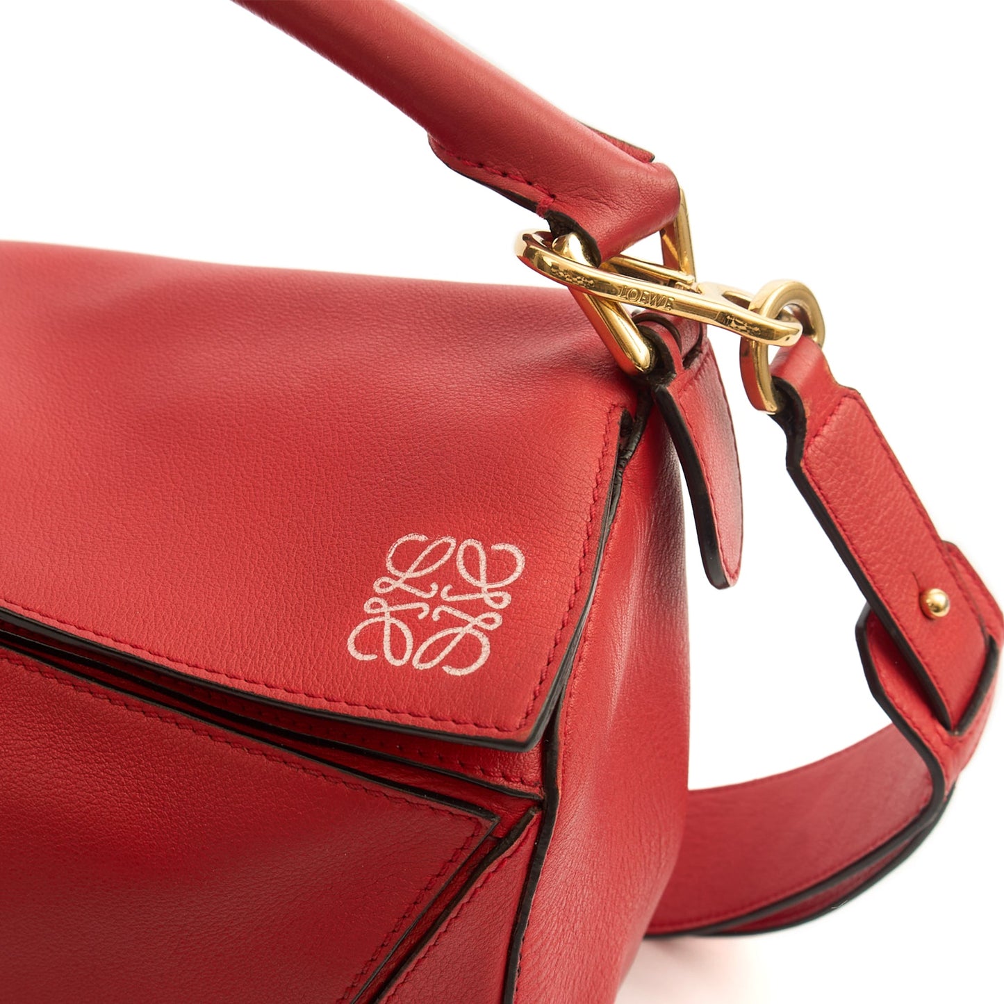 Loewe Cross Body Puzzle - Medium in Red, Leather — Lifestyle View