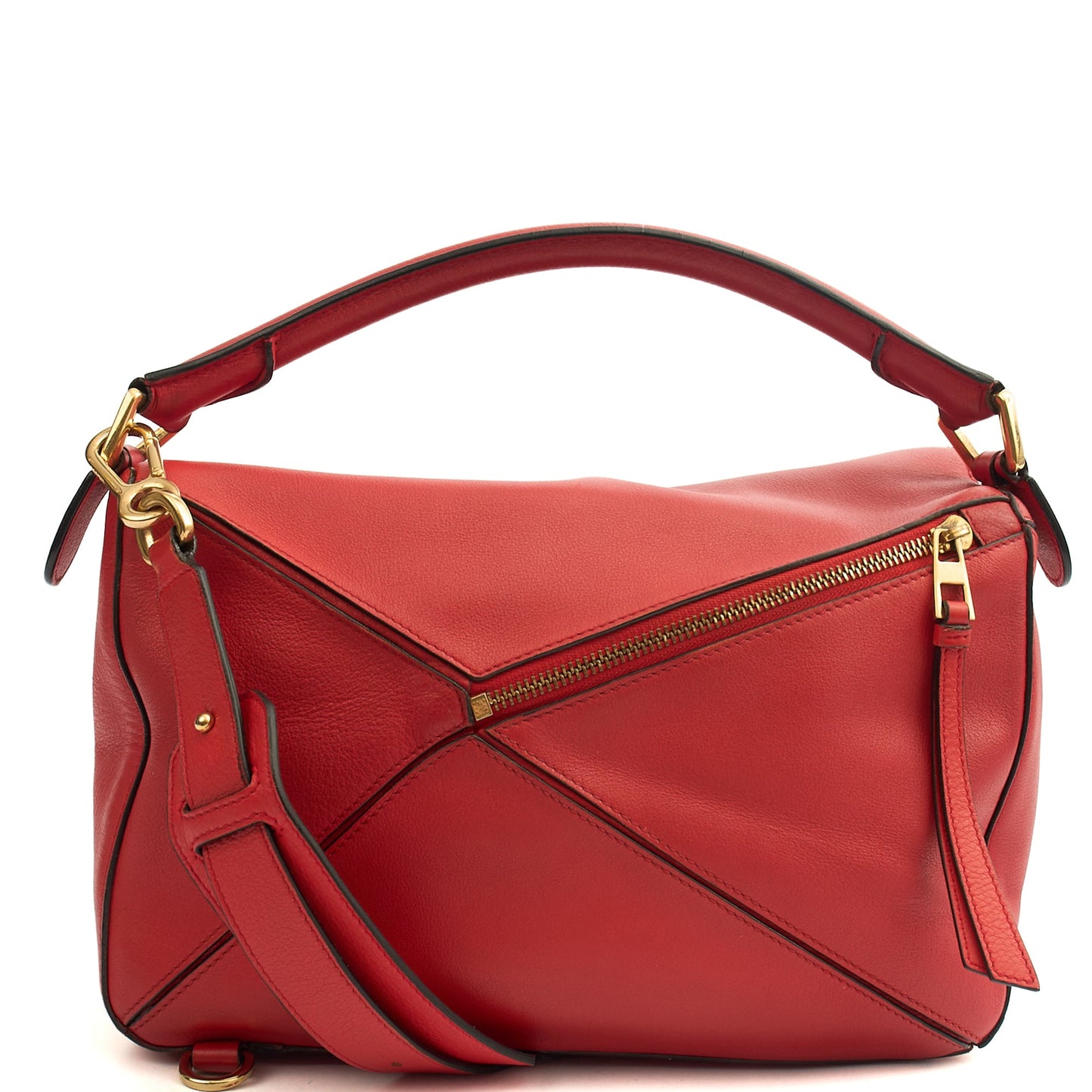 Loewe Cross Body Puzzle - Medium in Red, Leather — Back View