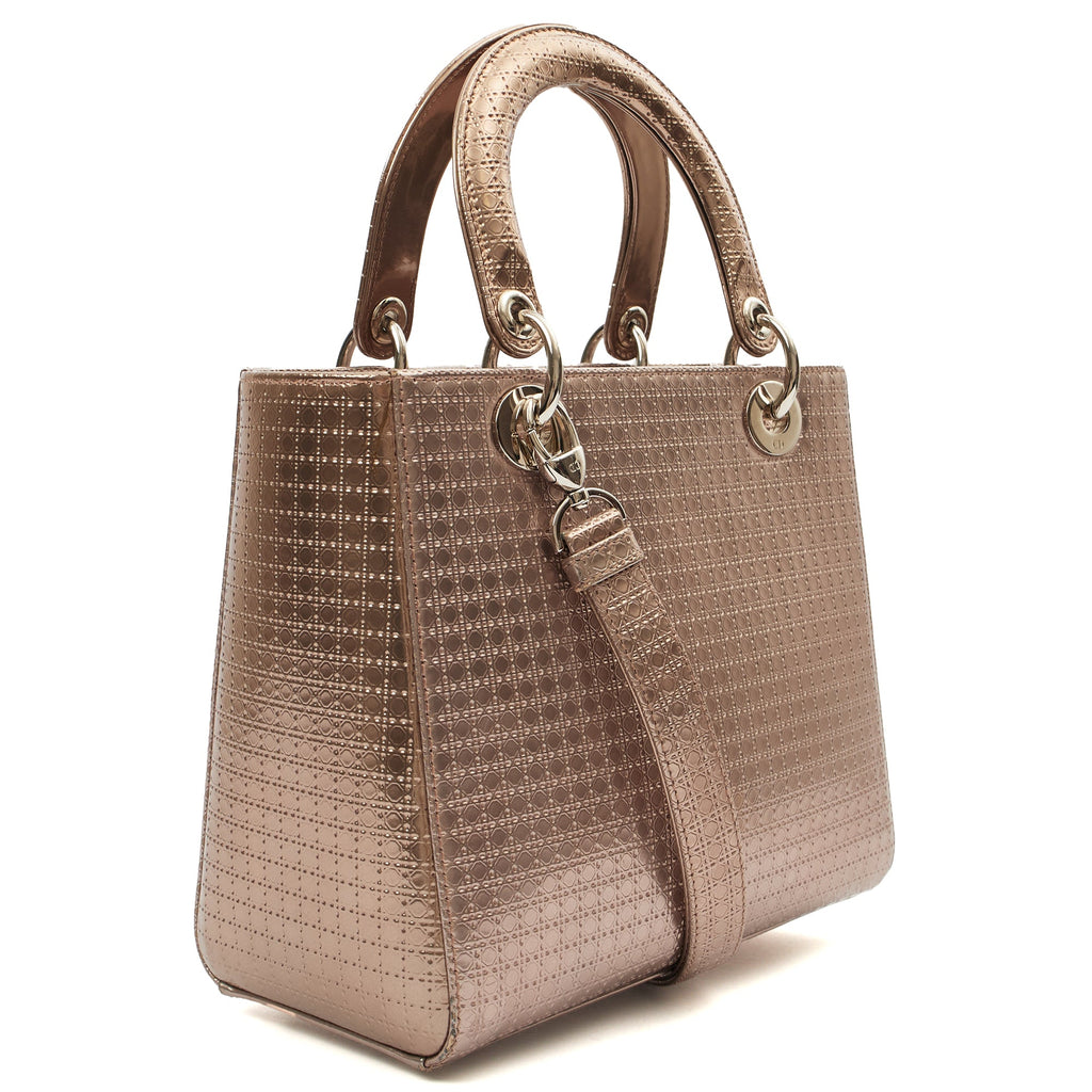 Christian Dior Shoulder Bag Lady Dior Medium in Metallic, Leather — Alternate View 8