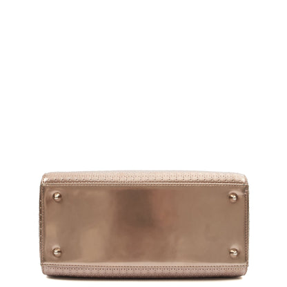 Christian Dior Shoulder Bag Lady Dior Medium in Metallic, Leather — Top View